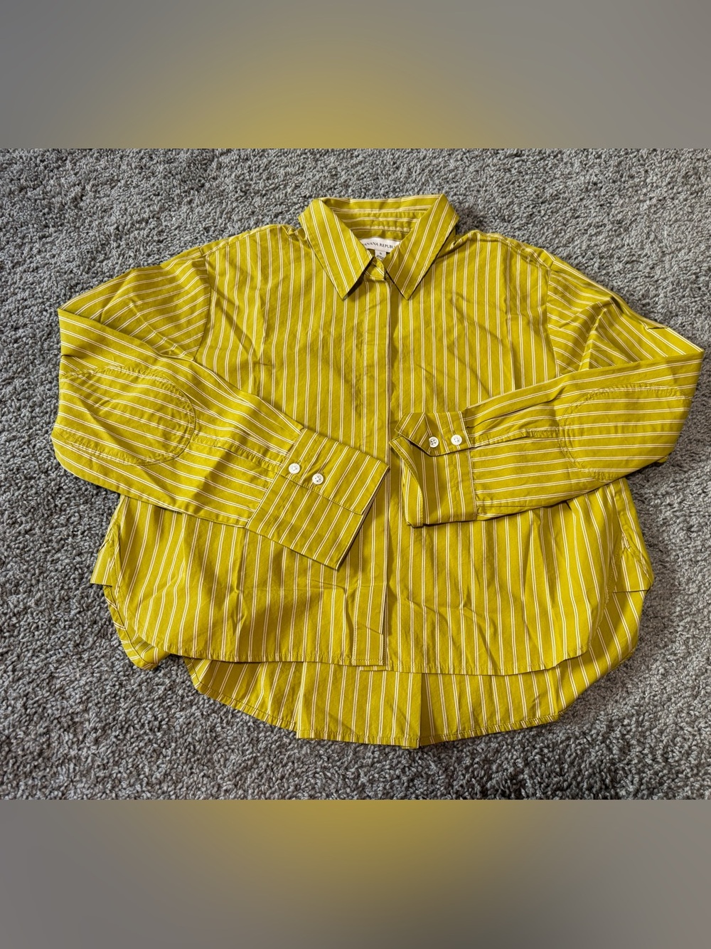 NWT Banana Republic CROPPED COTTON POPLIN SHIRT WITH ELBOW PATCHES - Picture 2 of 4